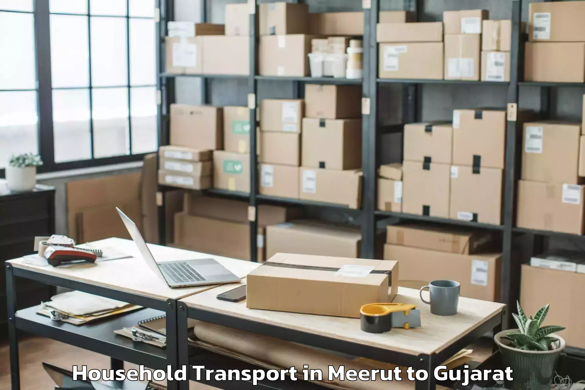 Trusted Meerut to Thasra Household Transport